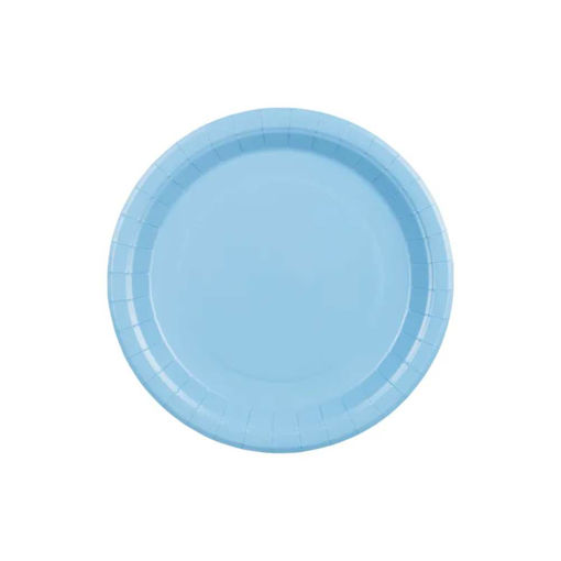 Picture of PAPER PLATES BABY BLUE 23CM - 6 PACK